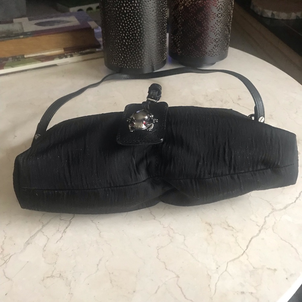 Marc Jacobs frog shoulder bag purse black nylon/ leather - Picture 4 of 15